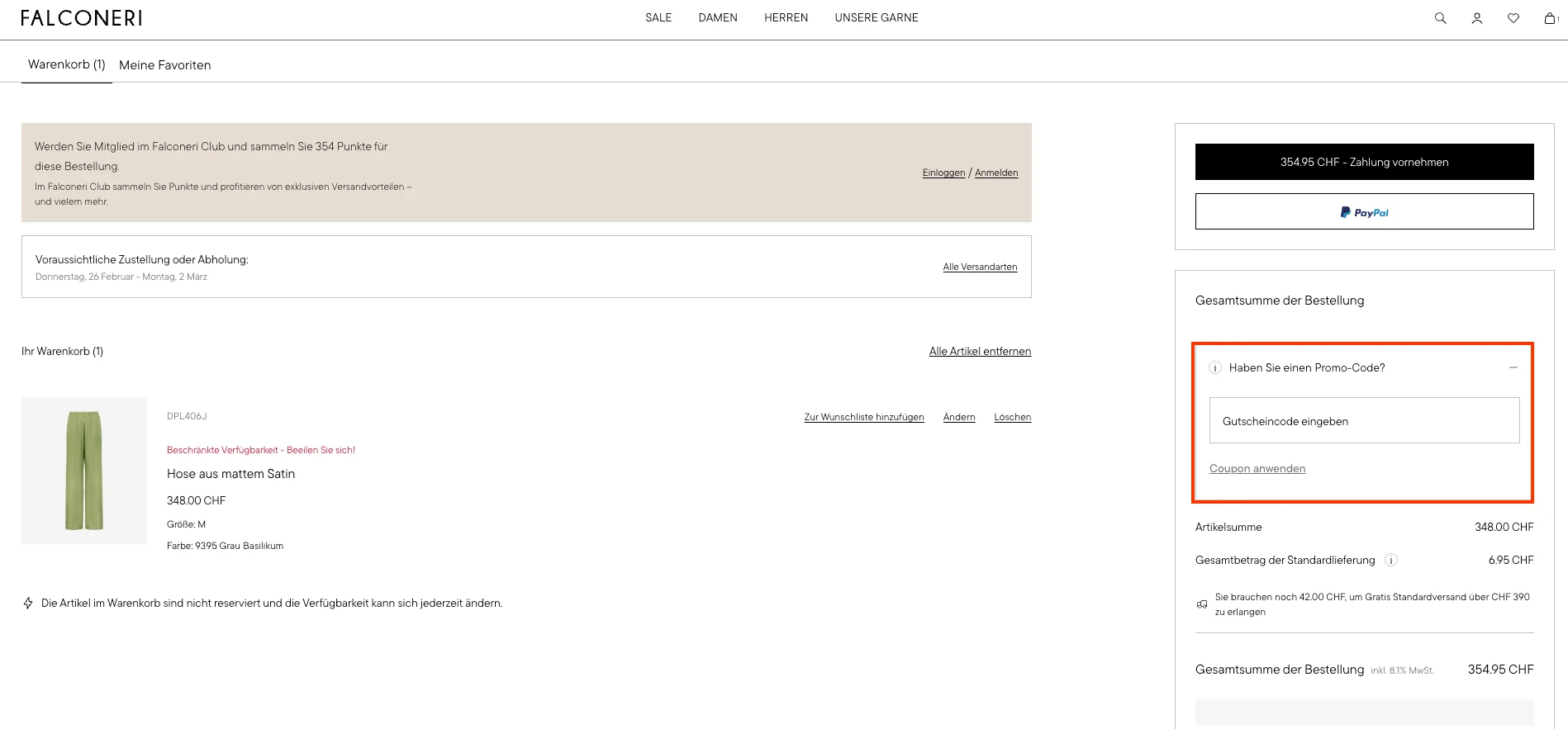 Wie verwendet man den Gutscheincode? - Falconeri