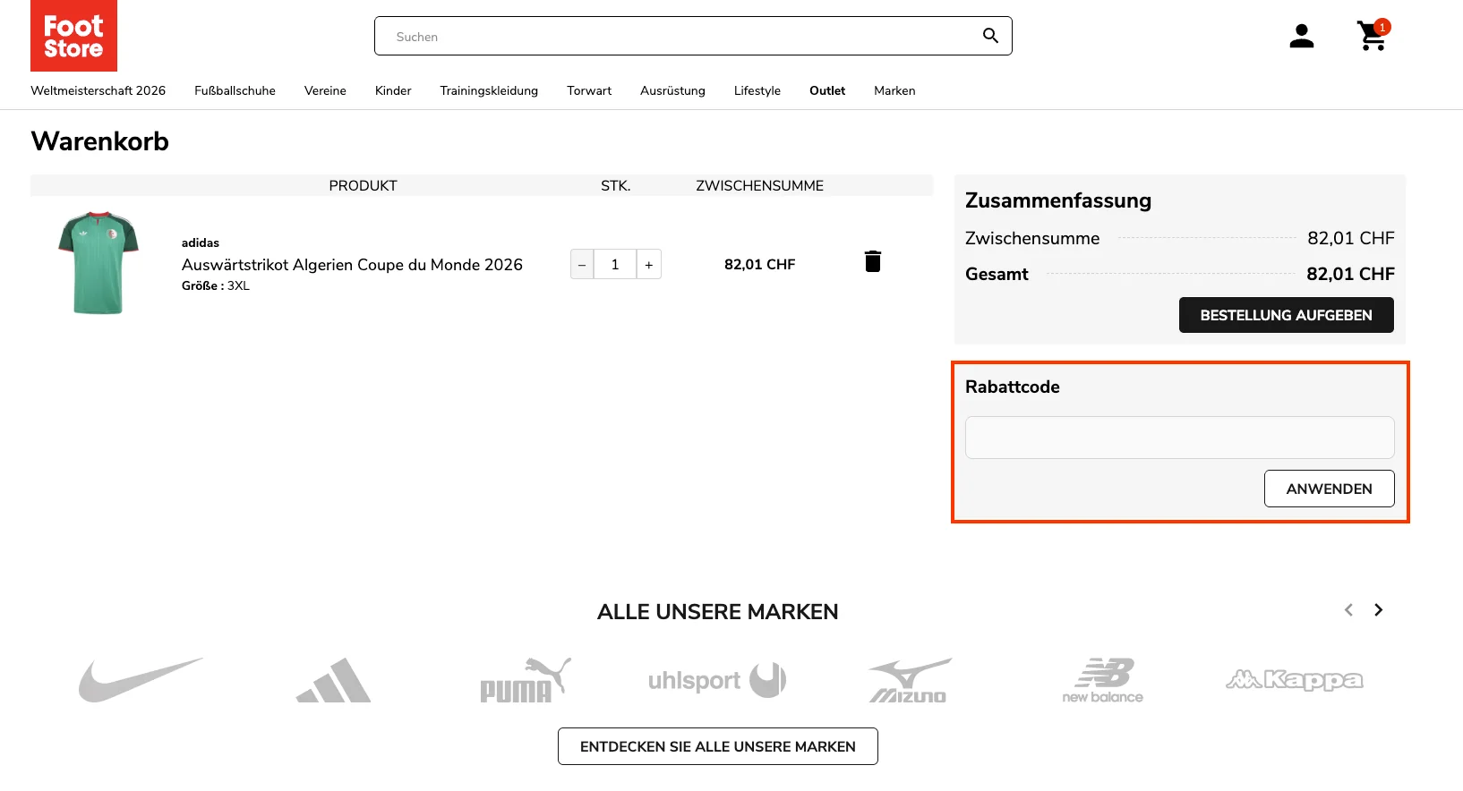 Wie verwendet man den Gutscheincode? - Foot-Store