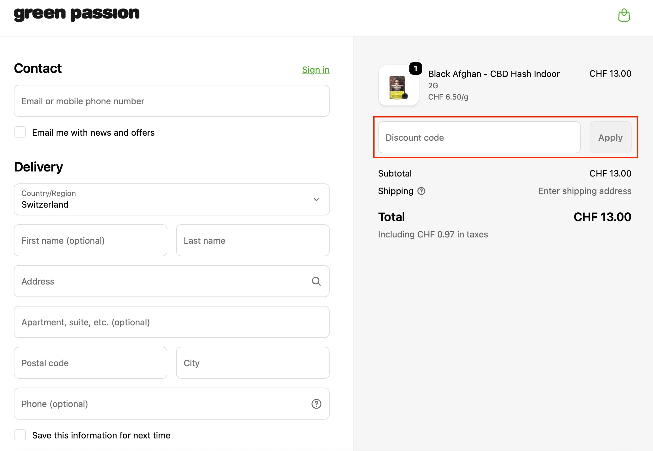Wie verwendet man den Gutscheincode? - Green Passion