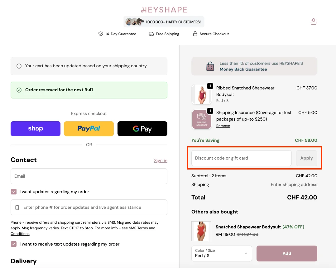 Wie verwendet man den Gutscheincode? - HeyShape