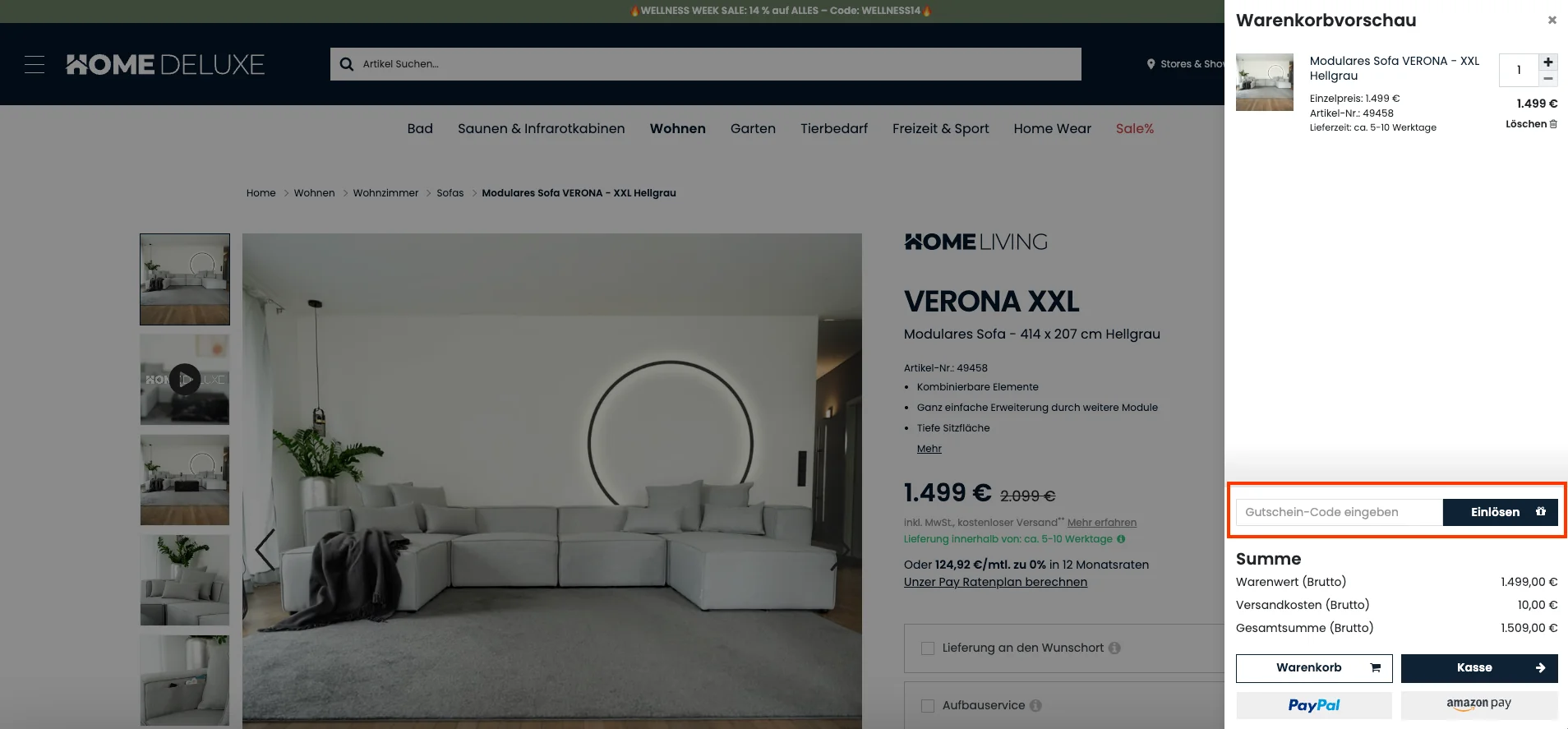 Wie verwendet man den Gutscheincode? - Home Deluxe