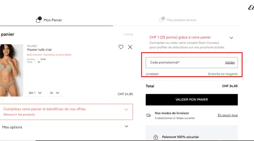 Wie verwendent man einen Gutscheincode von Etam
