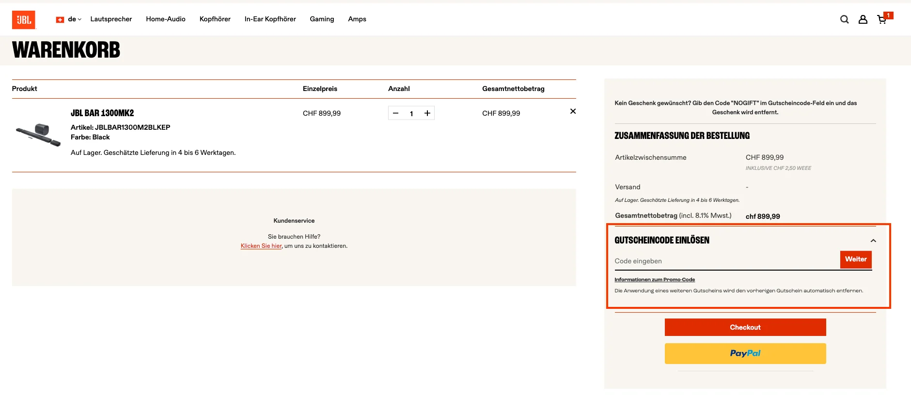 Wie verwendet man den Gutscheincode? - JBL