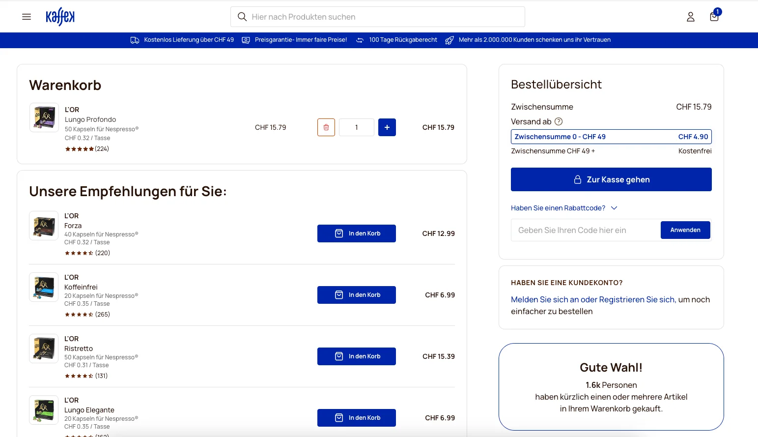 Wie verwendet man den Gutscheincode? - Kaffekapslen