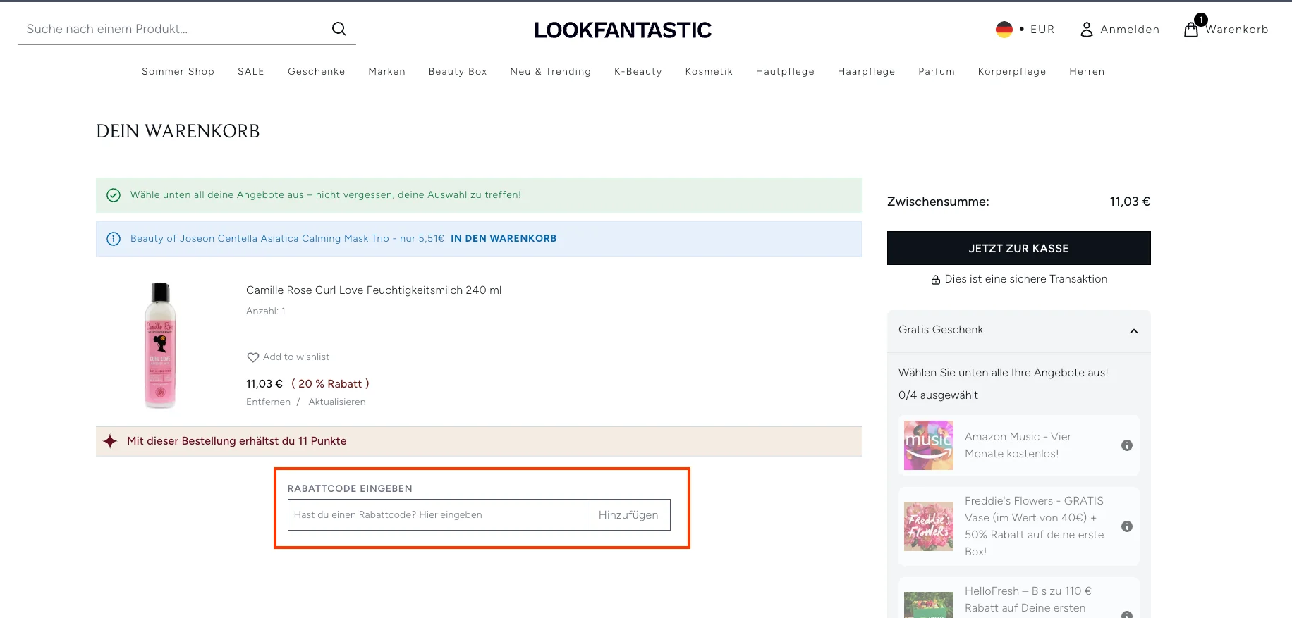 Wie verwendet man den Gutscheincode? - Lookfantastic
