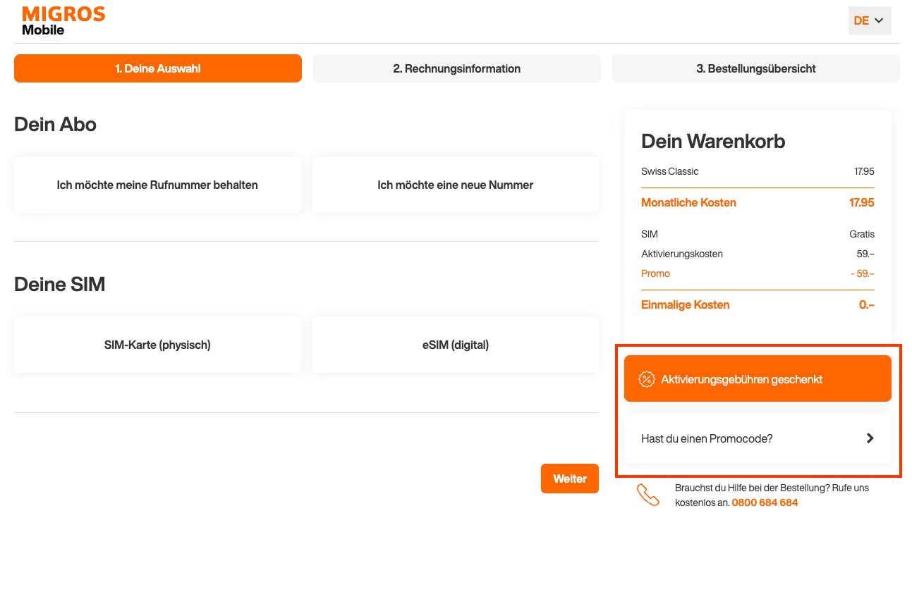 Wie verwendet man den Gutscheincode? - M Budget Mobile