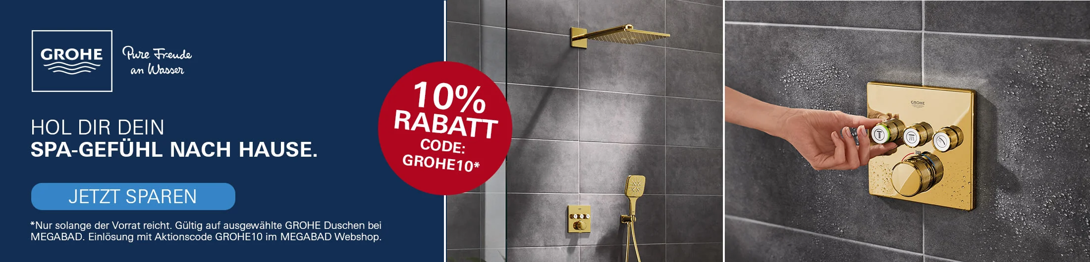 Nachweis des Gutscheins - Megabad - Megabad Gutschein: [[10% Rabatt]] auf ausgewählte GROHE Duschen