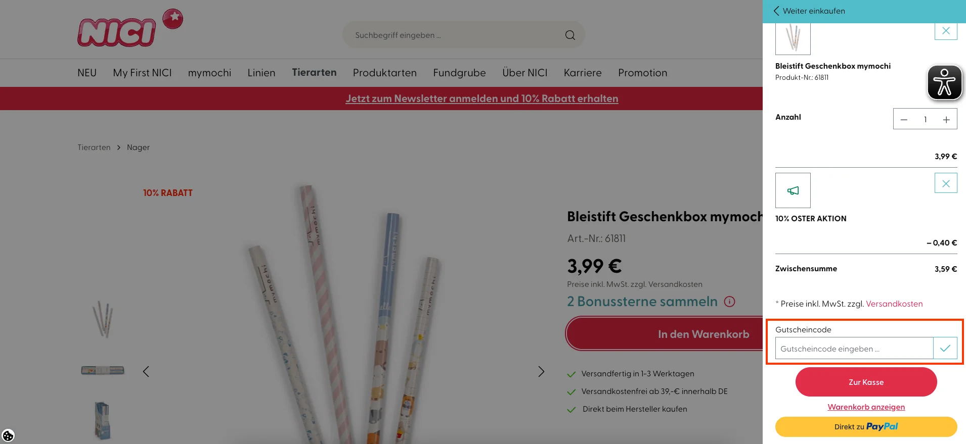 Wie verwendet man den Gutscheincode? - NICI