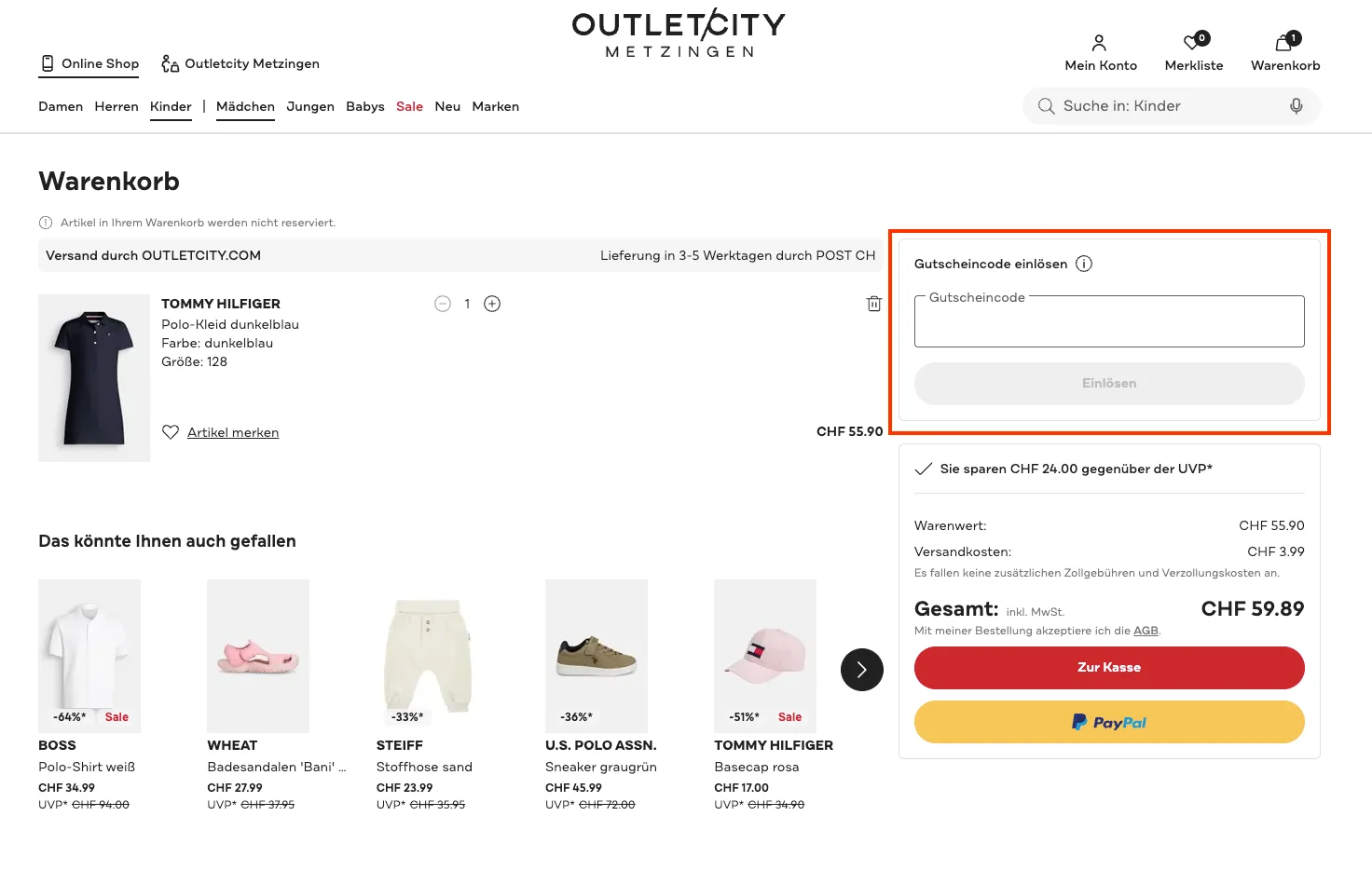 Wie verwendet man den Gutscheincode? - Outletcity