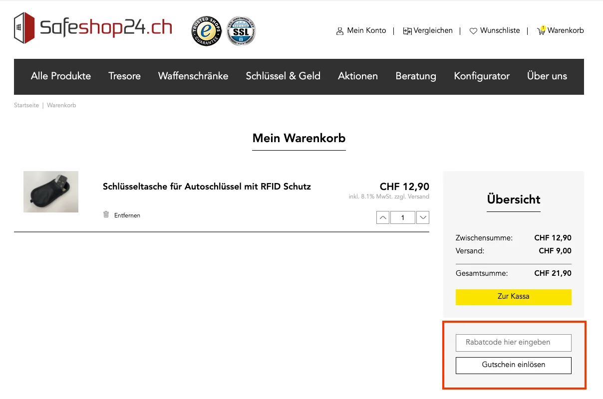 Wie verwendet man den Gutscheincode? - safeshop24