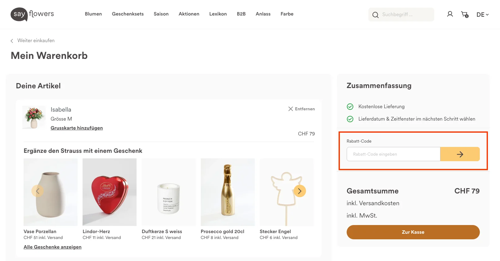 Wie verwendet man den Gutscheincode? - sayflowers