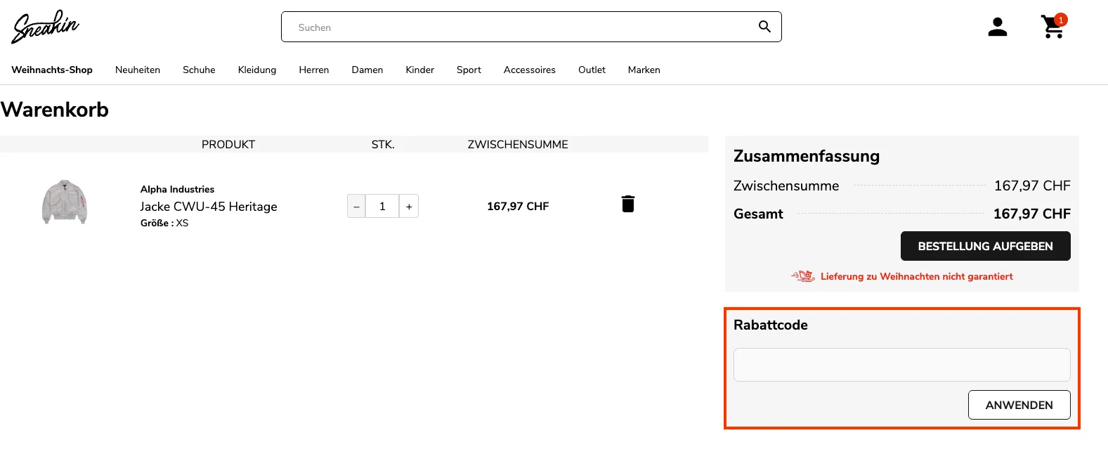 Wie verwendet man den Gutscheincode? - Sneakin