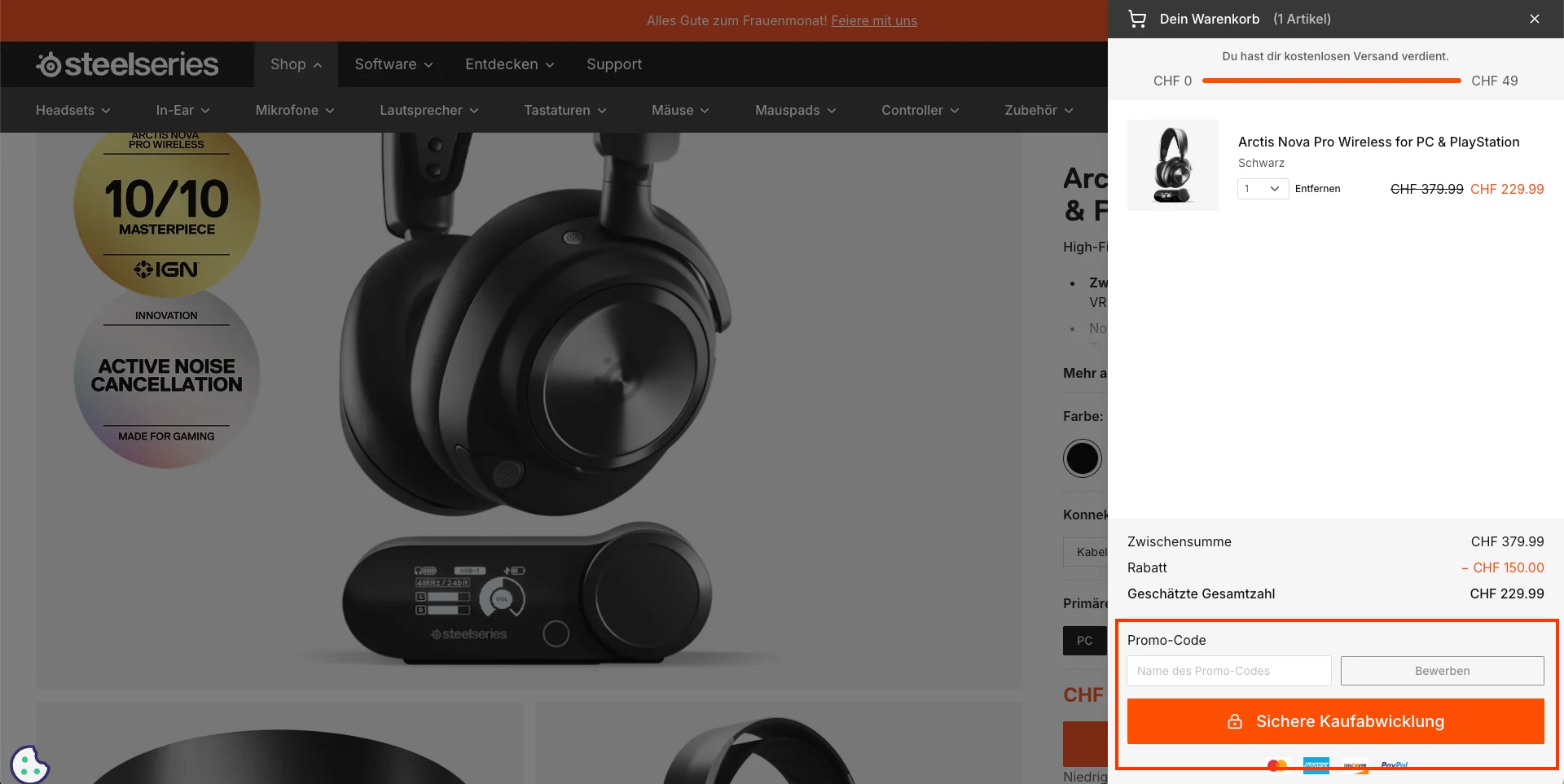 Wie verwendet man den Gutscheincode? - Steelseries