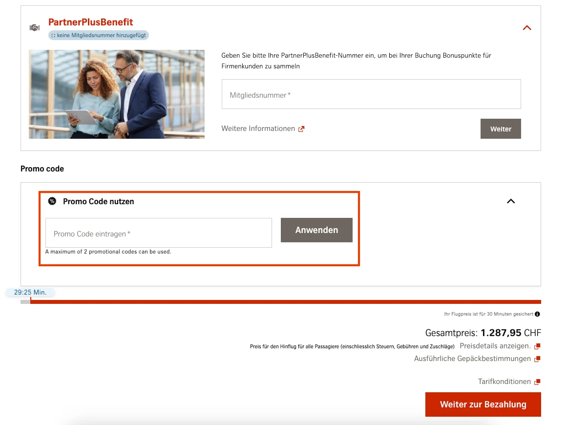 Wie verwendet man den Gutscheincode? - Swiss 