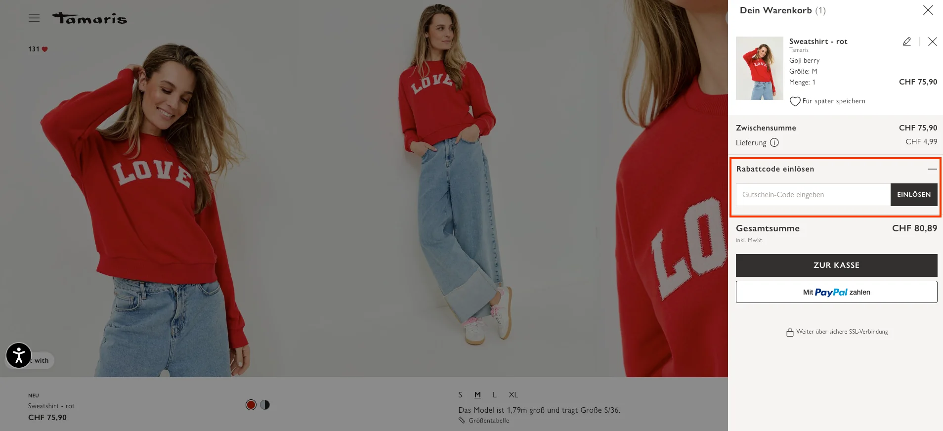Wie verwendet man den Gutscheincode? - Tamaris
