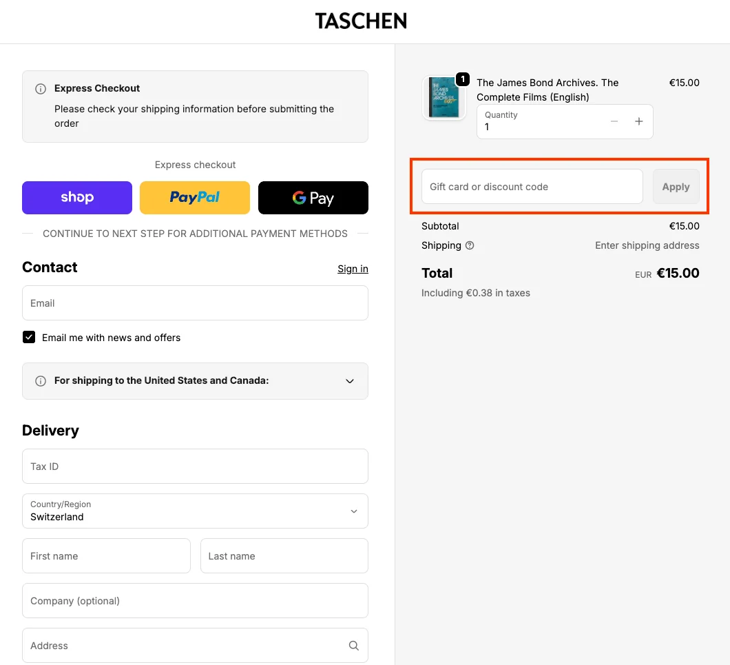 Wie verwendet man den Gutscheincode? - Taschen