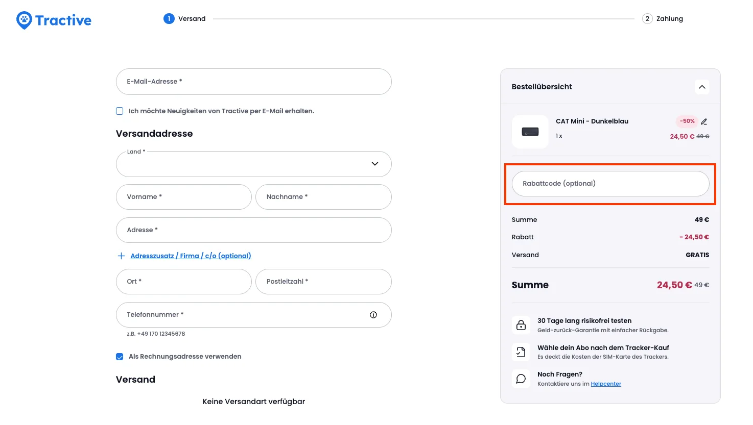 Wie verwendet man den Gutscheincode? - Tractive