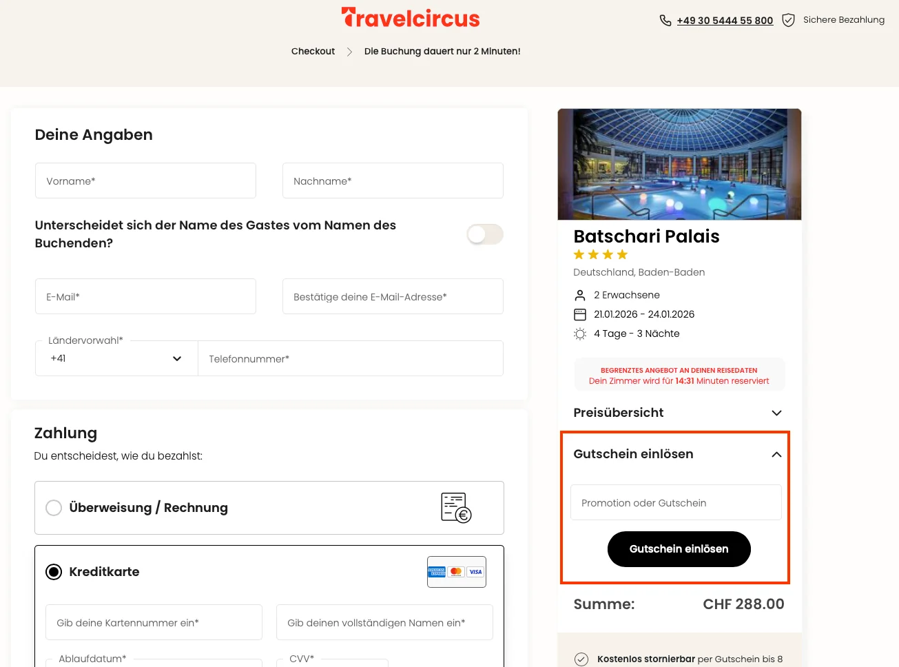 Wie verwendet man den Gutscheincode? - Travelcircus