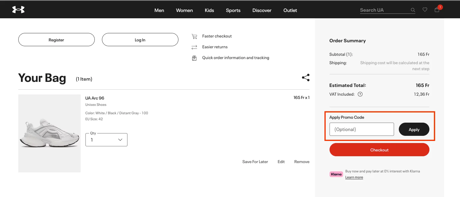 Wie verwendet man den Gutscheincode? - Under Armour