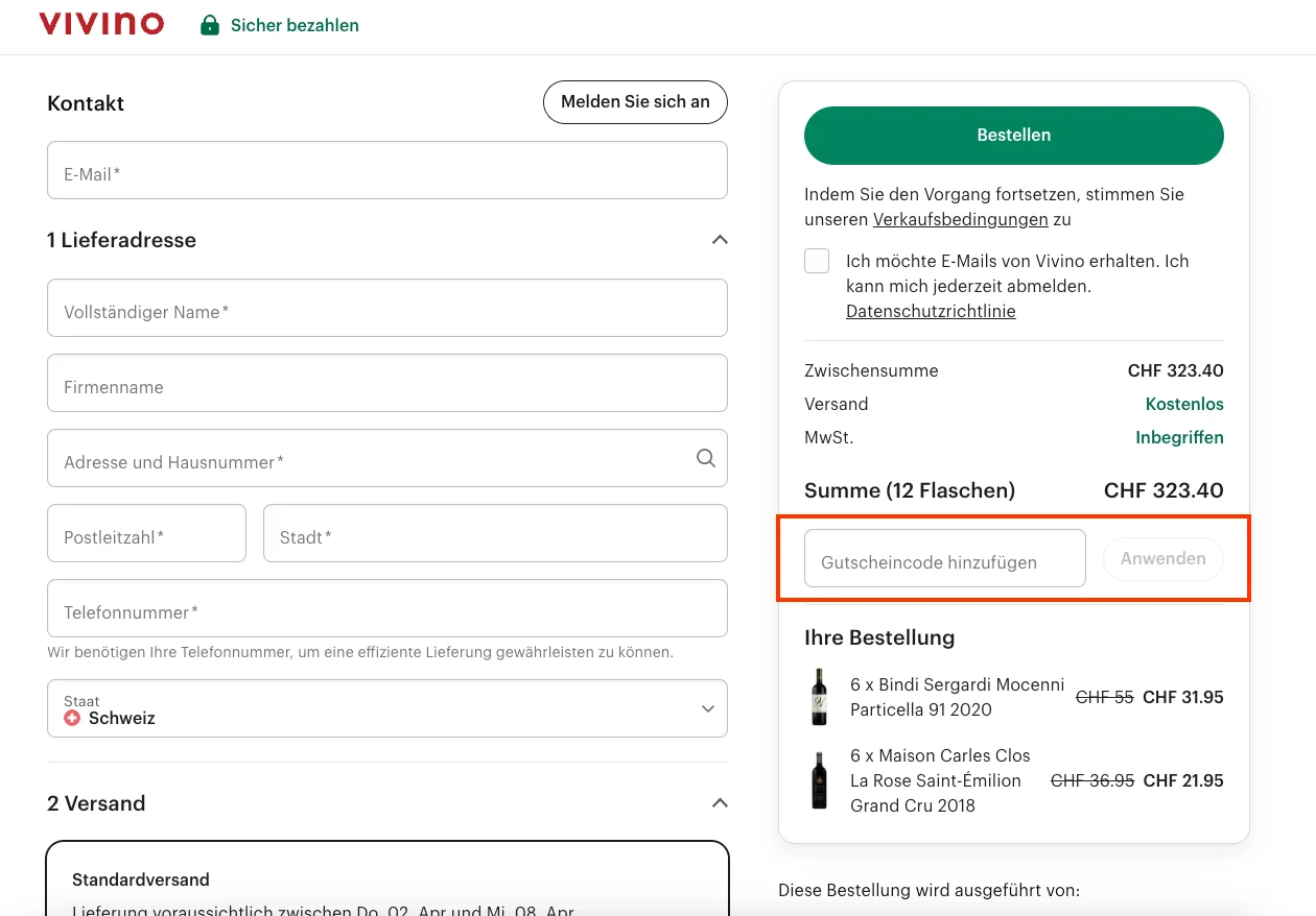 Wie verwendet man den Gutscheincode? - Vivino