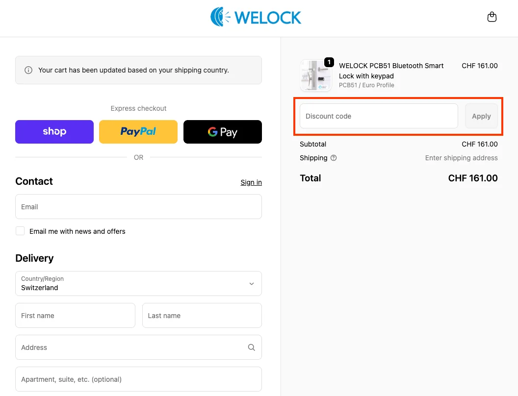 Wie verwendet man den Gutscheincode? - welock