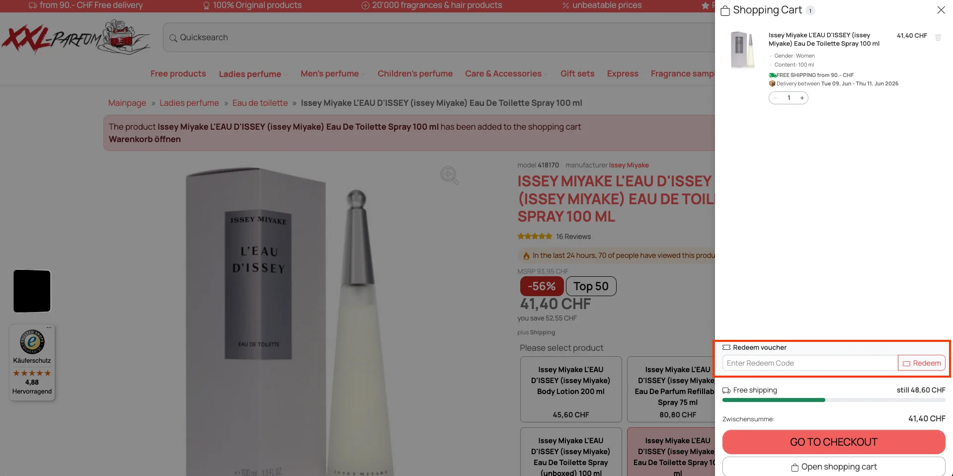 Wie verwendet man den Gutscheincode? - XXL Parfum